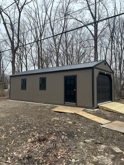 Amish-built garage at a customer property in Southern Michigan