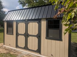 Amish-built garden shed at a customer property in Southern Michigan