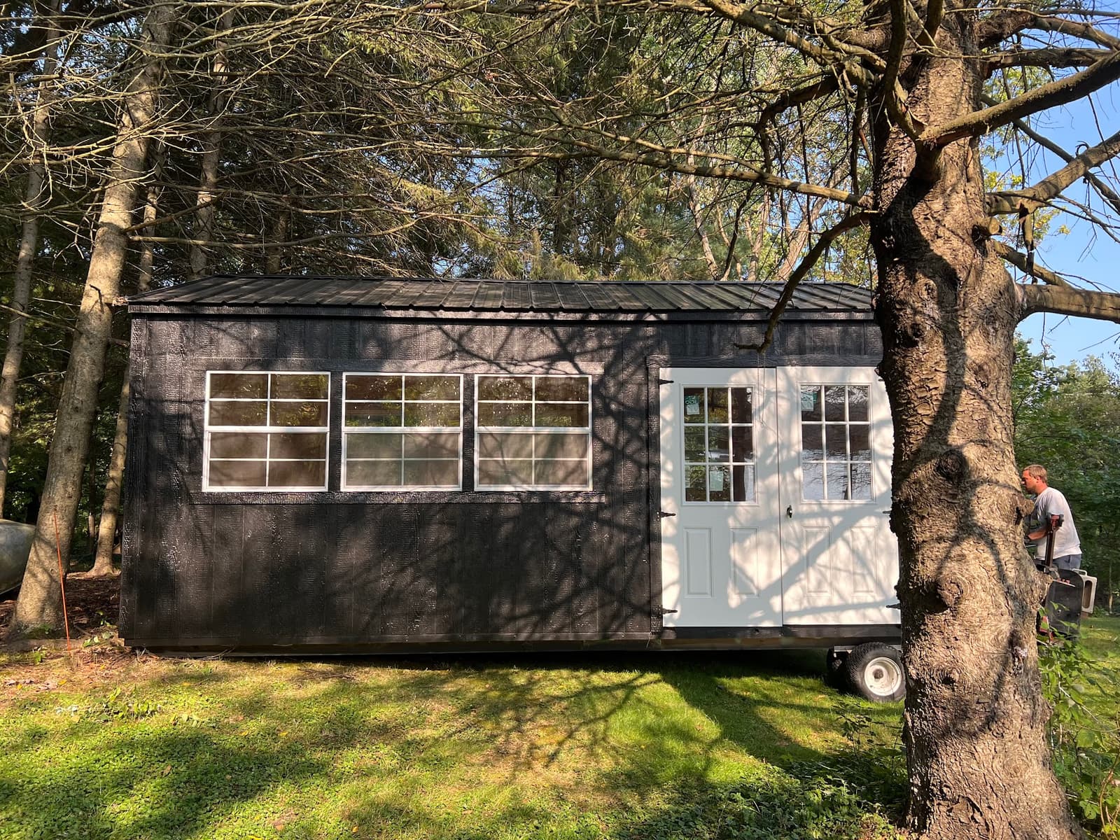 Amish-built garden shed on a customer property