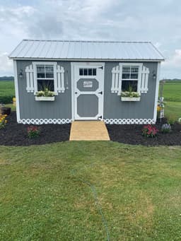 Amish-built klassic garden shed at a customer property in Southern Michigan