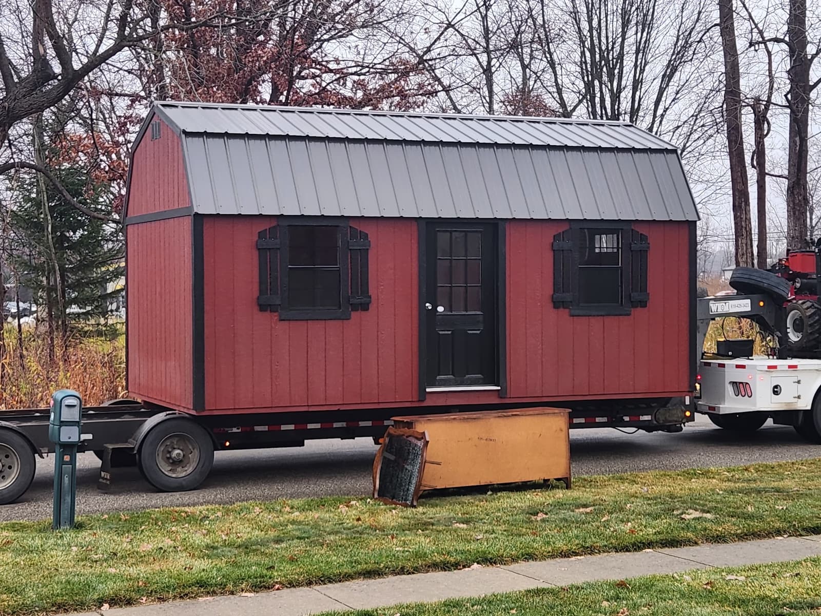 Lofted garden shed at a customer home