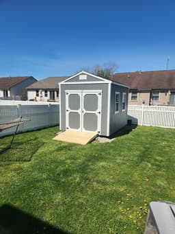 Amish-built utility shed at a customer property in Southern Michigan