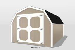 10x16 barn with double doors and gable roof