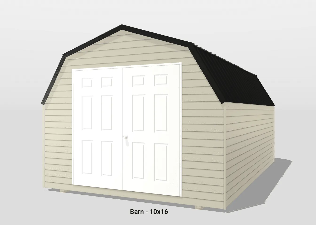 3D rendering of beige barn shed