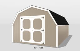 12x20 barn with dual white doors
