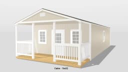 16x32 cabin with porch and windows