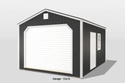 Black and white 12x16 storage garage