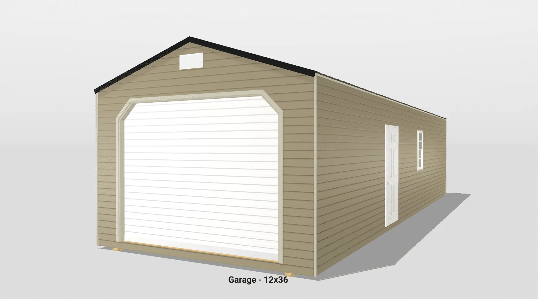 3D render of a 12x36 garage