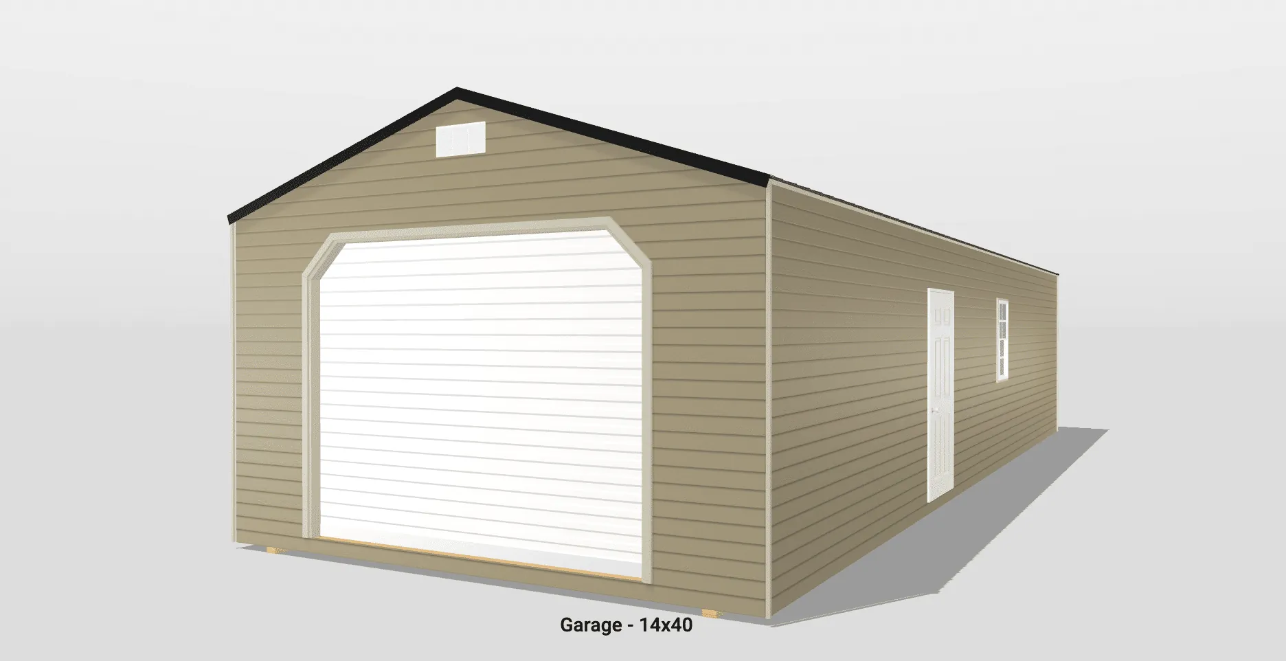 Beige garage building design 14x40 size