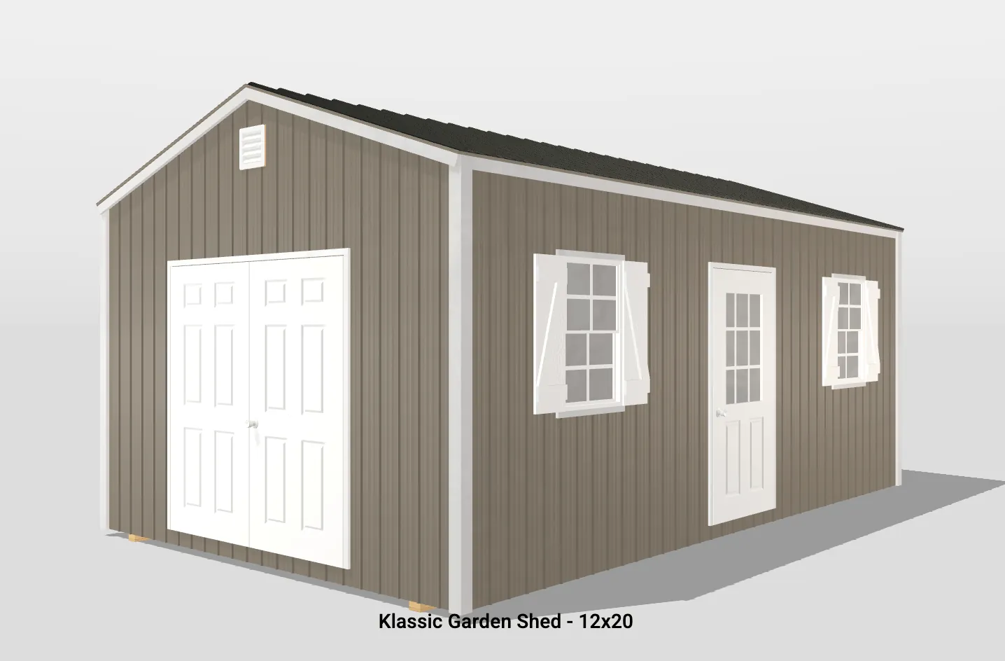 12x20 Klassic garden shed with windows and doors.