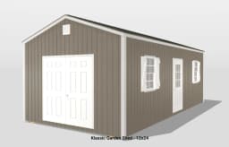 12x24 classic garden shed with white doors