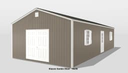 Klassic Garden Shed 16x36, brown exterior view.