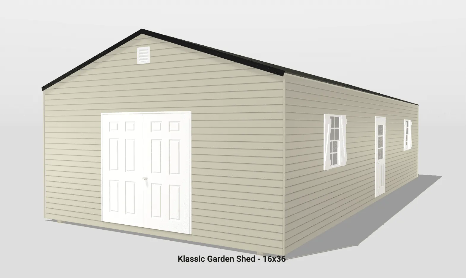 3D model of garden shed 16x36