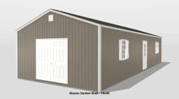 16x40 Garden Shed with Doors and Windows