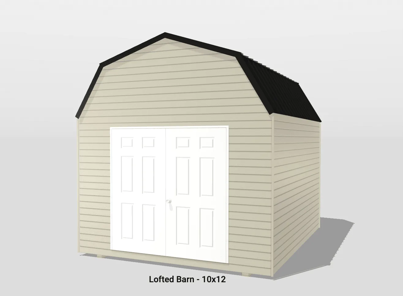 10x12 lofted barn with double doors