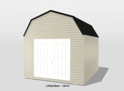 10x12 lofted barn with double doors