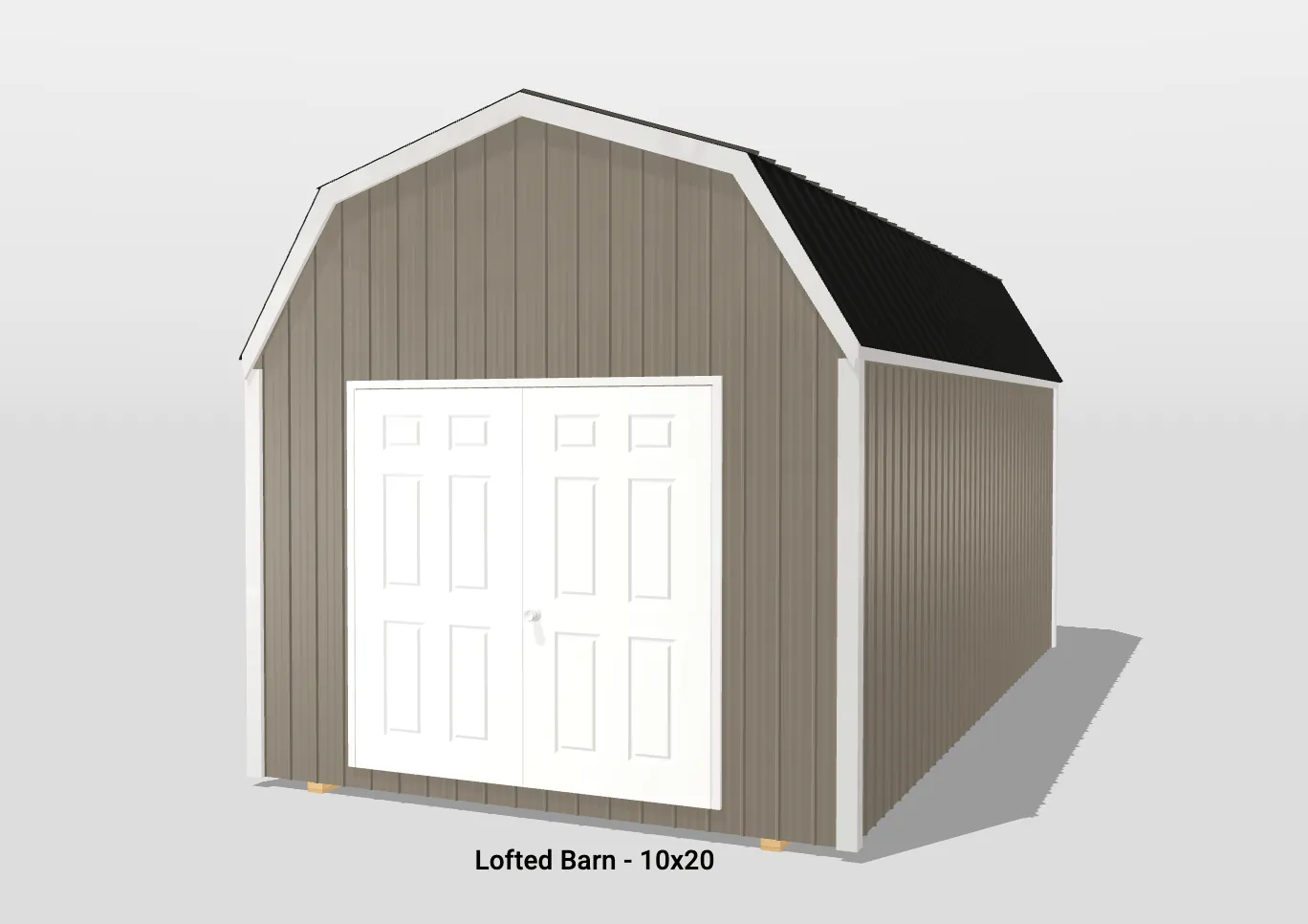10x20 Lofted Barn with double doors.