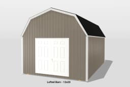 12x20 lofted barn with double doors