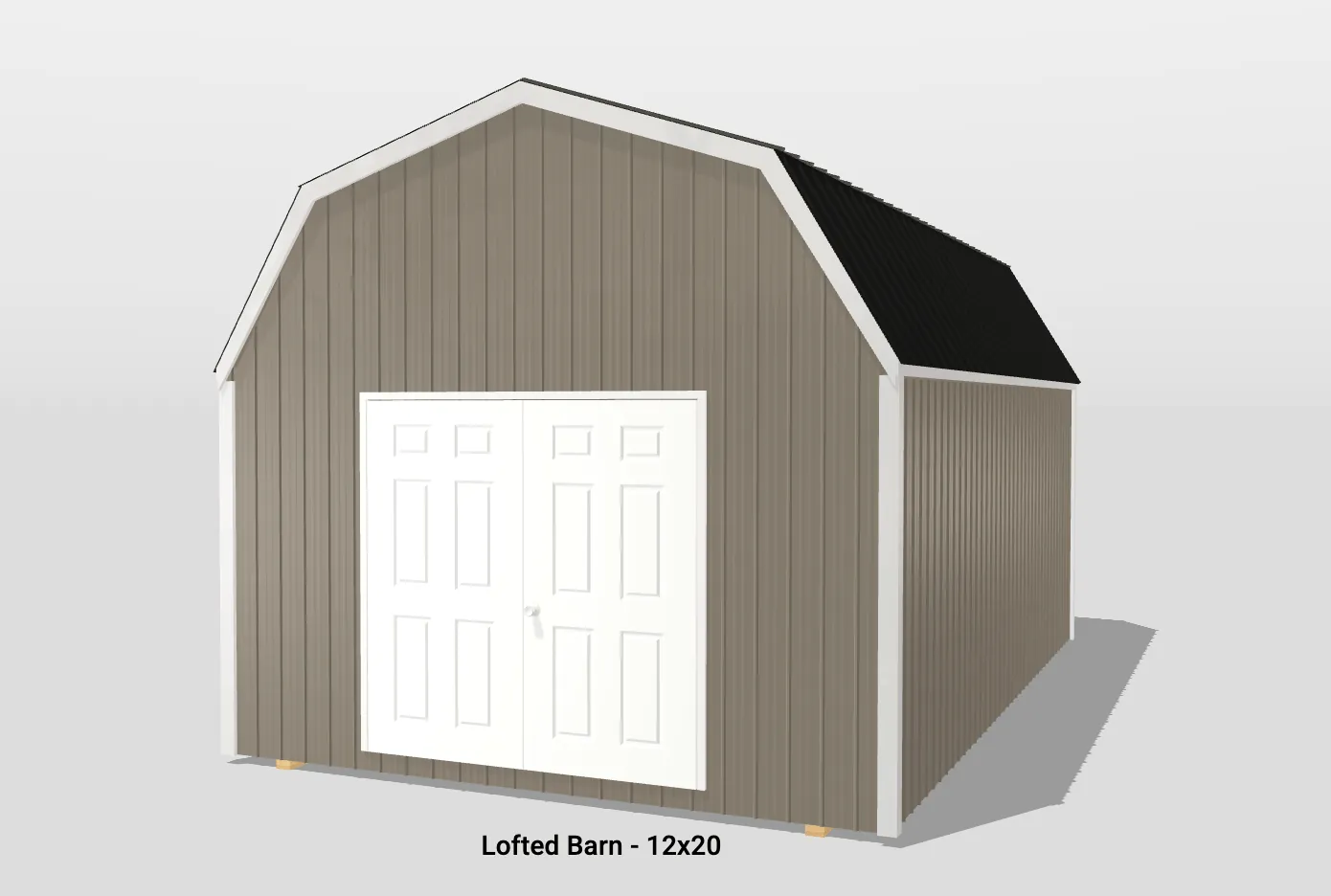 12x20 lofted barn with double doors