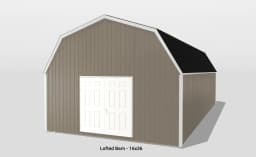 3D model of lofted barn with door