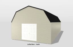 16x36 lofted barn with double doors.