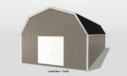 Lofted barn with double doors, 16x40 size.