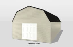 Lofted barn 16x40 with double doors.