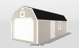 12x28 lofted garage with a side door