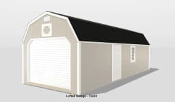 Lofted garage 12x32 with side door and window