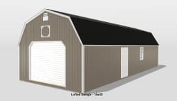 16x40 lofted garage with black roof