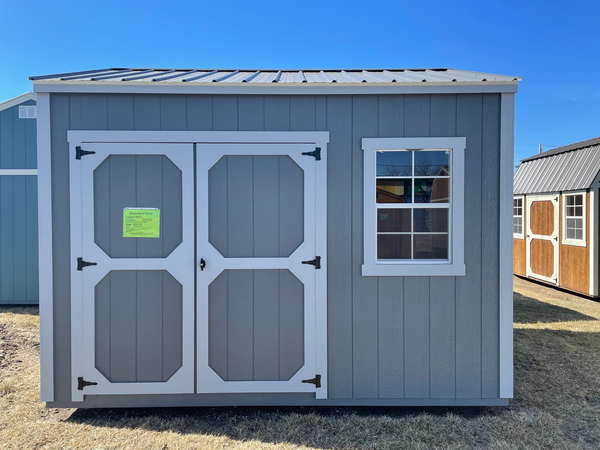 Amish-built shed on display in Adrian, Michigan