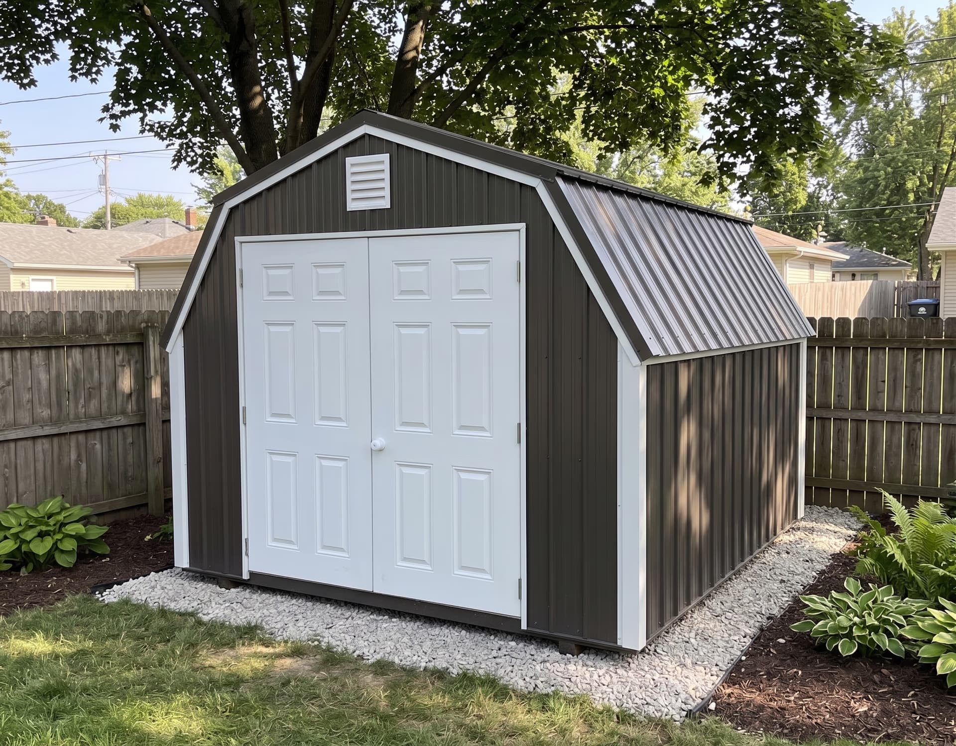 Amish-built barn with metal siding on a Michigan property