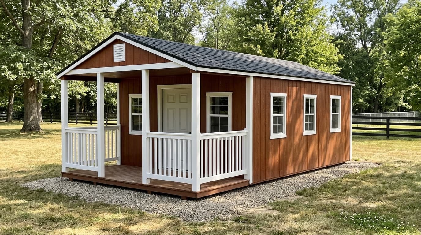 Amish-built cabin in urethane LP SmartSide on a Michigan property