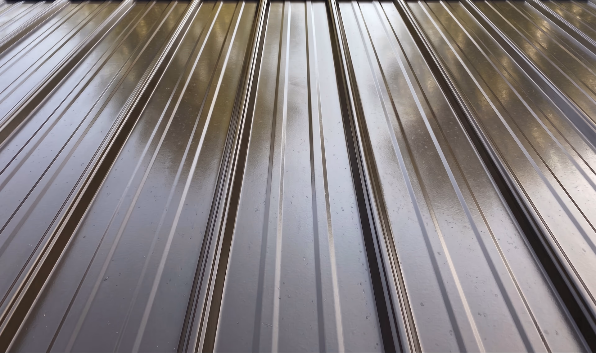 Standing-seam metal roof close-up