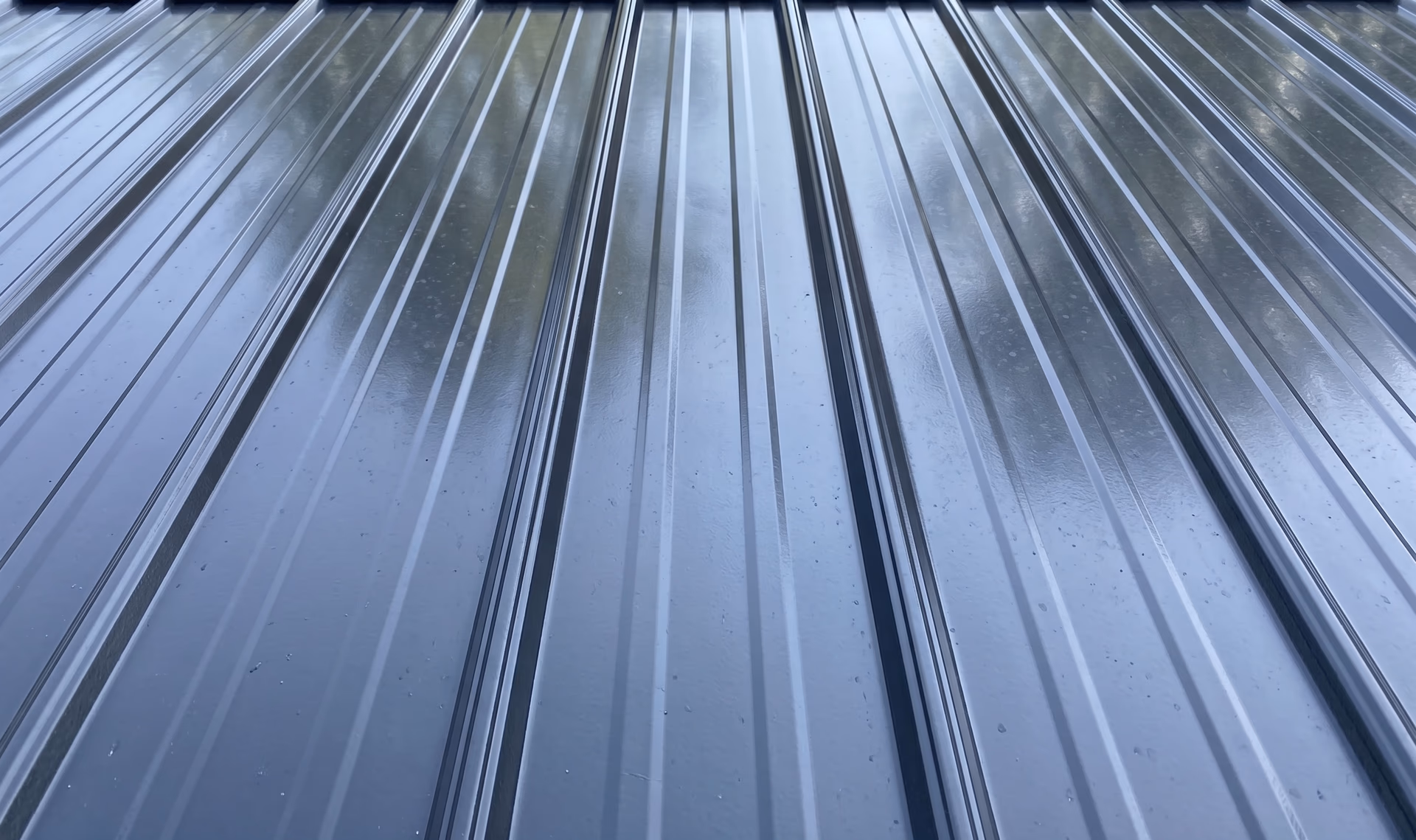 Standing-seam metal roof close-up