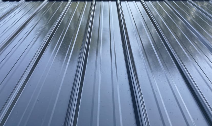 Standing-seam metal roof close-up