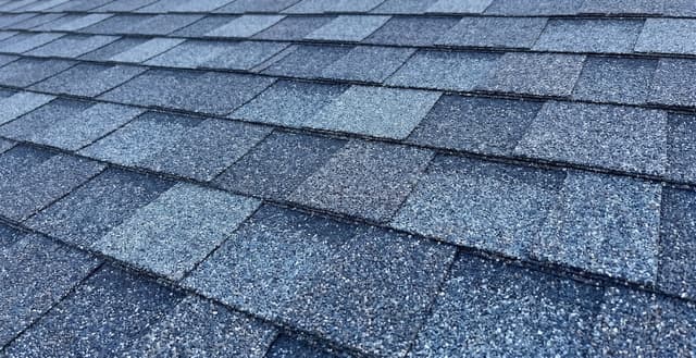 Architectural dimensional shingles close-up