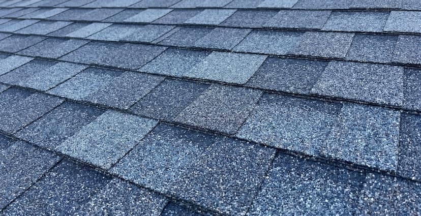 Architectural dimensional shingles close-up