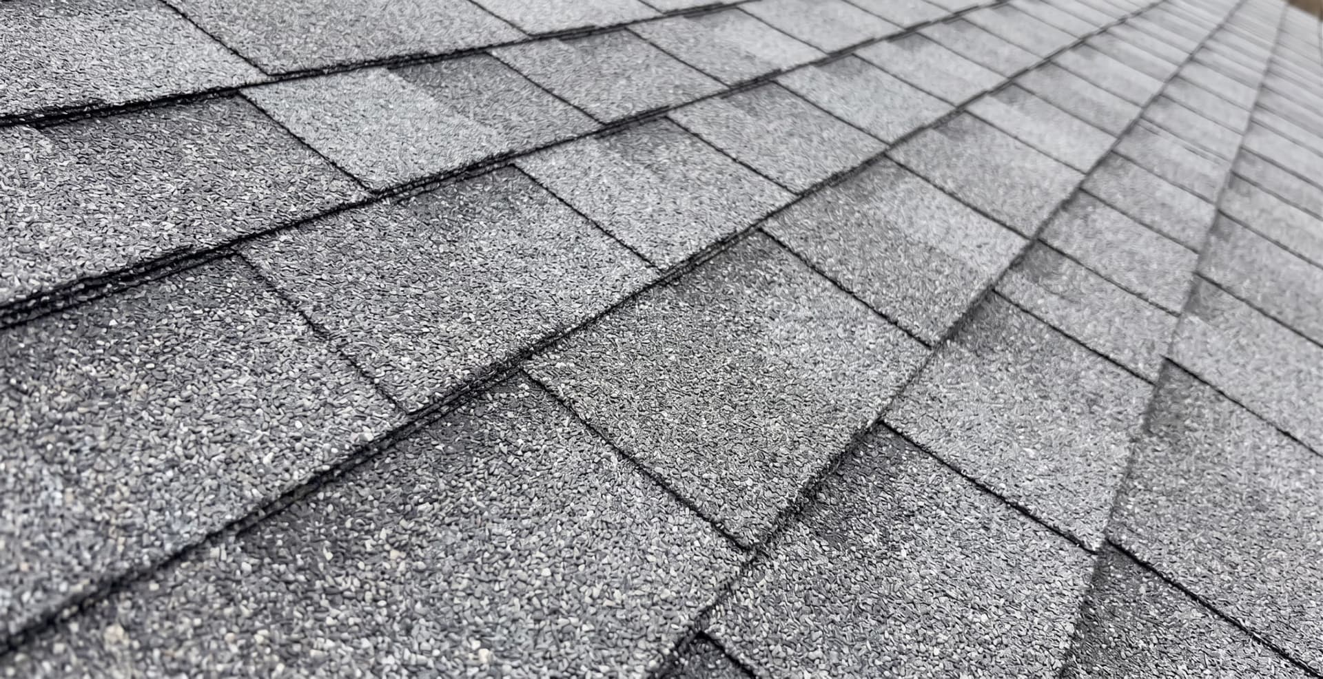 Architectural dimensional shingles close-up