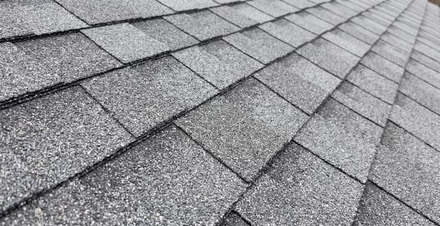 Architectural dimensional shingles close-up