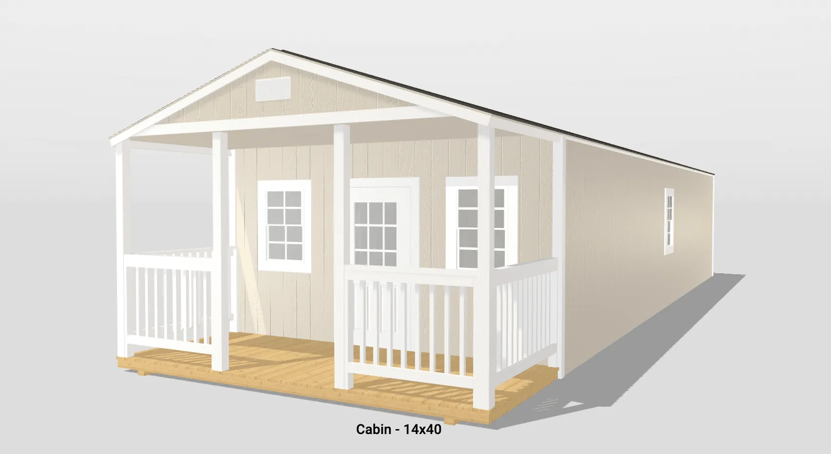 14x40 cabin with porch and windows