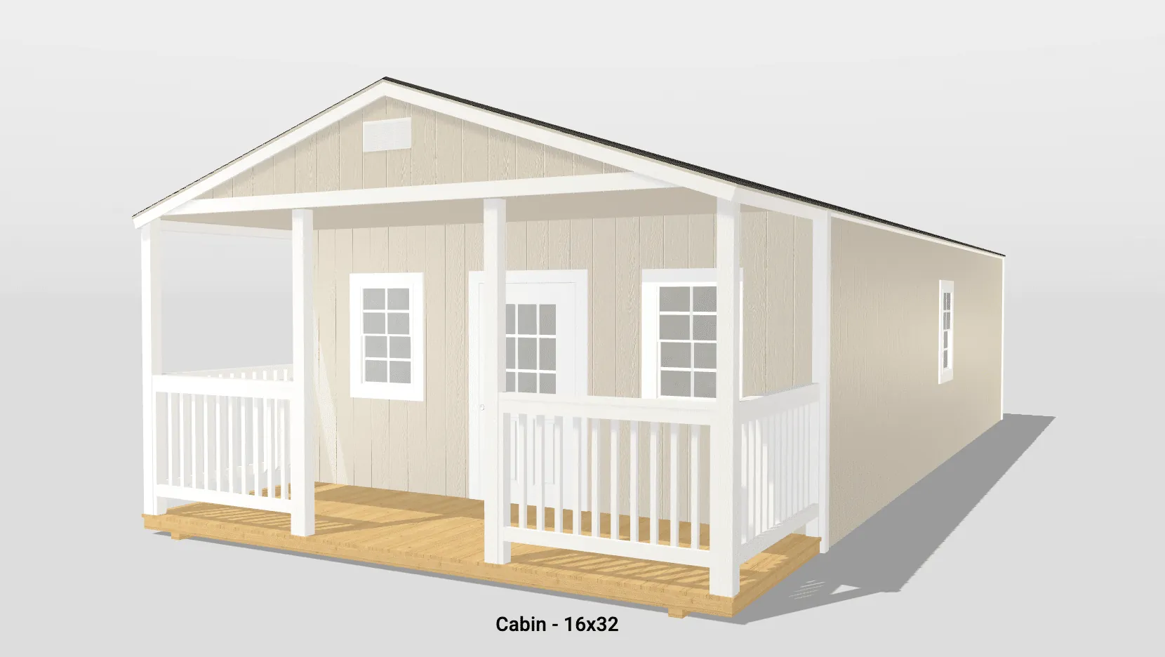 16x32 cabin with porch and windows