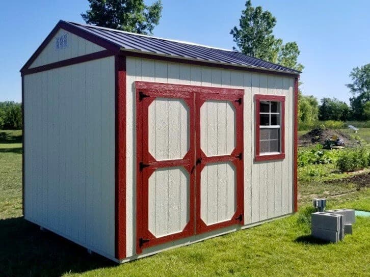 Amish-built garden shed delivered for a Michigan customer