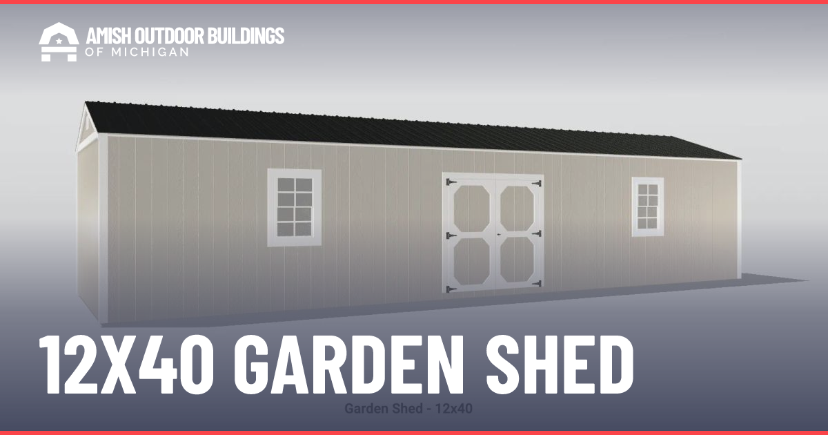 12x40 Garden Shed - Amish Garden Sheds